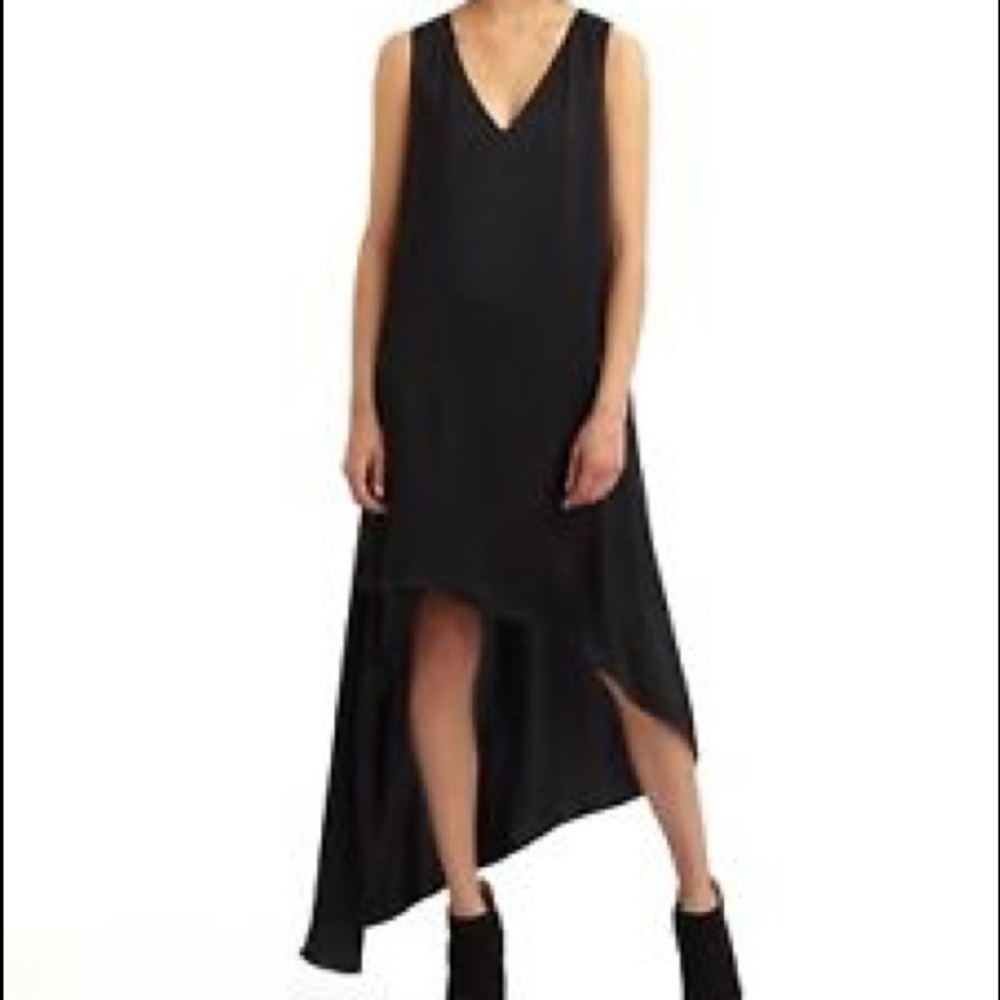 BCBGMAXAZRIA Woman- Asymmetrical Black Hi-Lo Dress